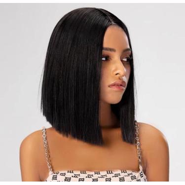 Imagem de Peruca Curta Orgânica Sem Brilho Aspecto Natural  35cm Preta - Gm Hair
