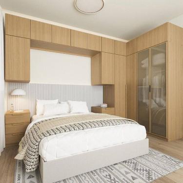 Imagem de Guarda-Roupa Modulado de Canto 12 Peças 16 Portas Jade Cabecasa Madeiramadeira Avelã