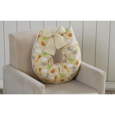 Imagem de Almofada De Amamentação Safari Caqui Palha Neutra Algodão