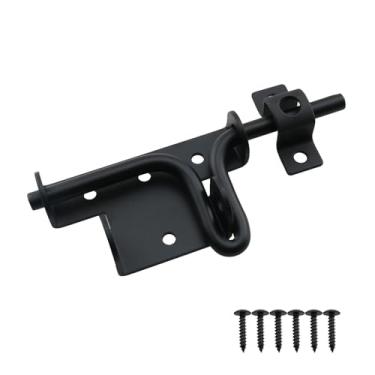 Imagem de TAODAN Fechadura de portão de cerca com orifício de cadeado cerca cerca de portão fivela de porta plugue oculto estampagem de ferragens para quintal deck galpão portão de bebê cerca de privacidade