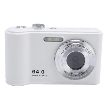 Imagem de Câmera Digital 4K para Fotografia, Câmera de Vlogging de 64MP para YouTube Com Tela de 2,8 Polegadas, Luz de Preenchimento de Suporte, 16x Digital Zoom Compact Travel para (Branco)
