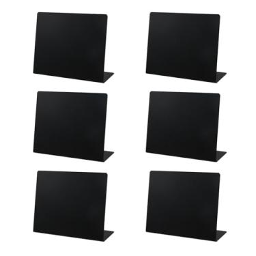 Imagem de Xiaoyztan 6 peças de quadro de giz apagável, buffet, menu, quadros-negros, em forma de L, placas de mensagem manuscritas para restaurante, padaria, festas, casamento, loja de varejo, 14 x 12 cm, preto
