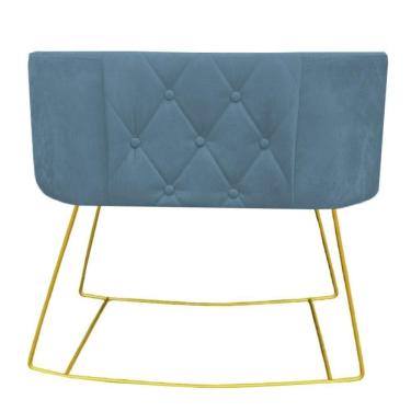 Imagem de Mini Berço Aconchego Com Balanço Suede Azul Tiffany D`classe Decor