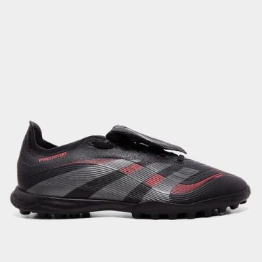 Imagem de Chuteira Society Adidas Predator League Lin Unissex, Preto, Vermelho, 