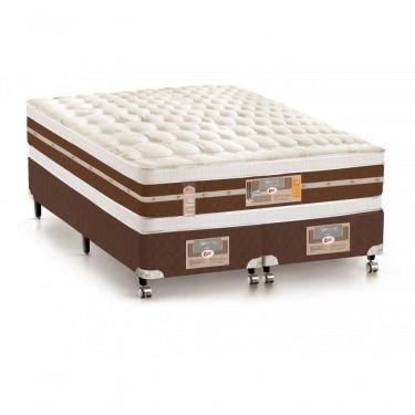 Imagem de Cama Box + Colchão Castor Queen Silver Star Air Double Face Hibrido 158x198x61cm