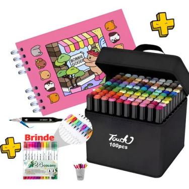 Imagem de Livro De Colorir Bob Good Para Desenhar + Kit Conjunto 100 Canetinhas 