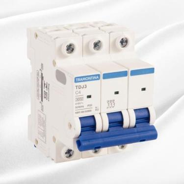 Imagem de Disjuntor 4A Tripolar Tramontina TDJ3 Curva C 3kA