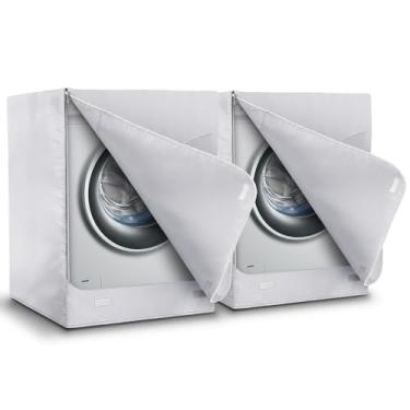 Imagem de AKEfit Capa Para Lavadora E Secadora, Pacote Com 2, À Prova D'Água, Poeira Uv, Oxford Resistente Áreas Externas, 68 Cm De Largura X 84 Profundidade 99 Altura, Prata