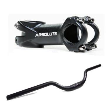 Imagem de Kit Guidão Curvo 31.8x720mm Rise 60mm e Mesa Suporte 80mm Alumínio Abs