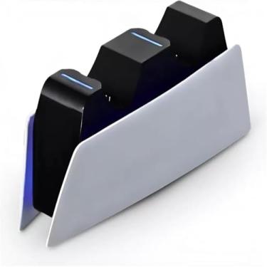 Imagem de Base de Carregamento Rápido para 2 Controles PS5 DualSense, Dock USB-C com Indicador LED, Compatível com PS5 e PS5 Slim, Estação Suporte de Carregador para Controles Sem Fio