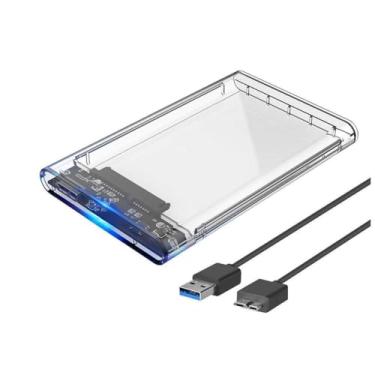 Imagem de Case Transparente 2.5″ SATA USB 3.0 – HD/SSD Plug & Play (até 6 Gbps), Compatível com Notebook, PC, PS4 e PS5