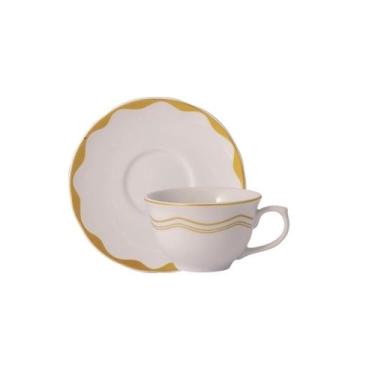 Imagem de Xícara Café com Pires  100 ml Porcelana Schmidt - Dec. Brasilis 2392, 