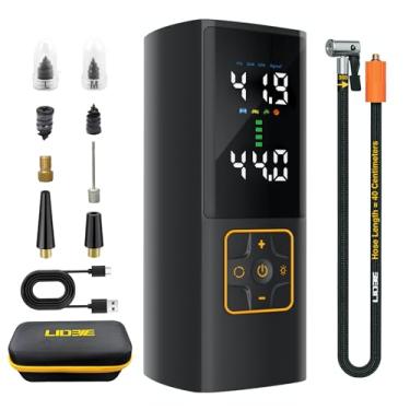 Imagem de LIDEIE Inflador De Pneus, Compressor Ar Portátil, Bomba Automática 150 Psi, Acessórios Para Carro Com Manômetro Digital Colorido, Inflação 3 Vezes Mais Rápida, Bateria Externa Recarregável Motocicle