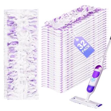 Imagem de Pacote com 32 refis de esfregão elétrico descartáveis para esfregão Swiffer Power, almofadas de substituição para múltiplas superfícies, almofadas de reposição Powermop sem cheiro de 13 camadas