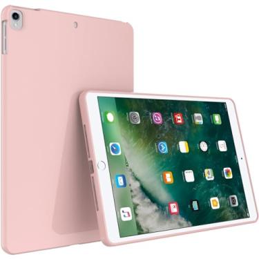 Imagem de Callyue Capa fina para iPad Air de 10,5 polegadas 3ª geração 2019/iPad Pro 2017, ultrafina, leve, fosca, macia, flexível, fosca, capa traseira, rosa
