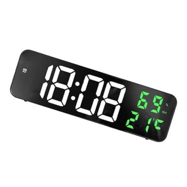 Imagem de TOPINCN Espelho Grande Relógio de Parede Digital, Timer de Exibição de Tela Grande, Tire Despertador Eletrônico Com Temperatura de Tempo Exibição para o Quarto da Sala de Estar da Sala de (Branco e