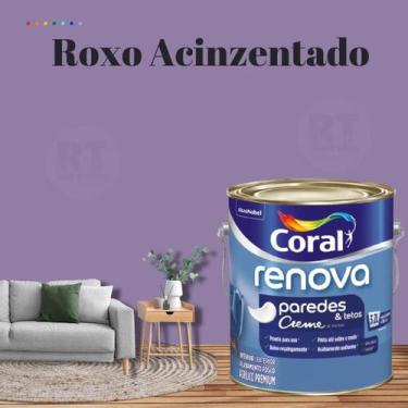 Imagem de Tinta Para Parede Acrílica Coral Renova Cor Roxo 3,2l Lavável Premium 