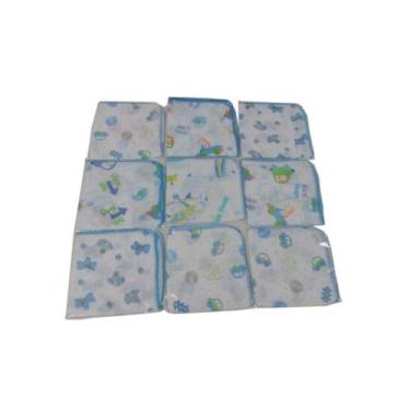 Imagem de Kit 10 Pano De Boca 6 Fraldas 4 Toalha Banho 2 Cueiro Menino - Dugu