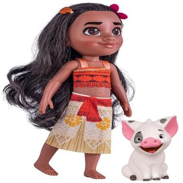 Imagem de Boneca Princesa Moana 36cm E Porquinho Pua Infantil Cotiplás