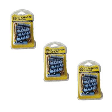 Imagem de Kit 18 Unidades Parafusos Reforçado e 18 Buchas Fixação