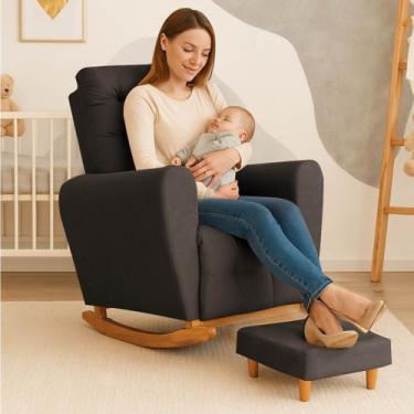 Imagem de Poltrona Amamentação Base Balanço Cecilia - B Home Decor, Marrom