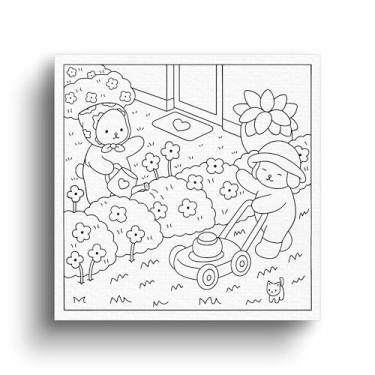 Imagem de Tela Canvas Para Pintar Com Desenho Infantil 30x30cm (Opção 7)