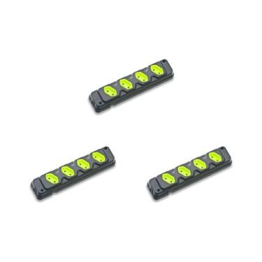 Imagem de Kit C/3 - Tomada Barra Fiolux Quadrupla 2Polos 20A Preto - RCD