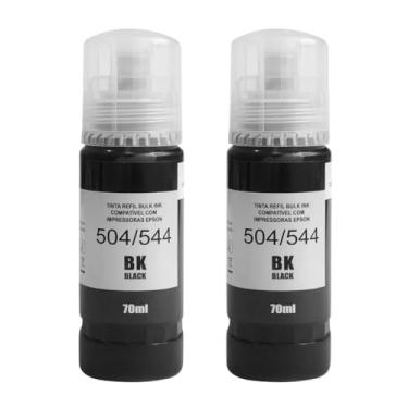 Imagem de KIT 2 Refil Tinta Preta Compatível com 504 544 T504 T544 | 70ml cada | L3110 L3150 | Seleção Kitts Mania