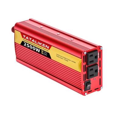 Imagem de Inversor Portátil 12V 24V 600W 1500W 2000W 2500W Com Tomada Universal 