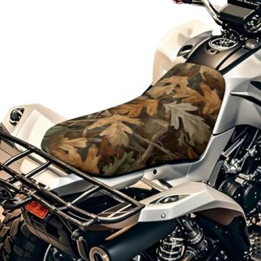 Imagem de Qpednta Capa protetora de assento de quadriciclo camuflagem caça floresta universal 4 rodas capas de almofada de assento antiderrapante à prova d'água, adequado para a maioria dos Polaris Sportsman