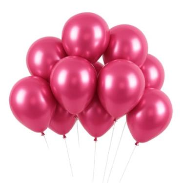 Imagem de Bexigas Metalizadas 10" 25,50,75,100 Unidades Cromadas e Reforçadas Para Festa,Aniversário,Casamento,Painel(50,Pink)