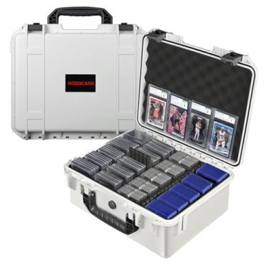 Imagem de Card Storage Case for Graded Cards - Holds 800+ PSA BGS SGC Slabs with 12 Dividers, Sports Trading Card Organizer Box for Baseball, Football, MTG, Decks, Boosters, Magic, and Collector Display (White)