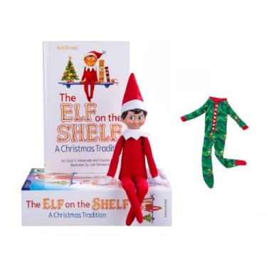 Imagem de The Elf on the Shelf Blue Eyed Boy Scout Elf with Claus Couture Good Night, Sleep Tight