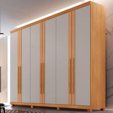 Imagem de Guarda-roupa 100% Mdf 6 Portas 6 Gavetas com Pés Istambul NATURALLE / OFF WHITE