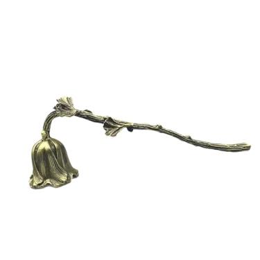 Imagem de XLWLLNJ Vela Vintage Única Cabo Longo Ferramenta Extintora Pavio Apagando Ornamento Apagador de Velas para Presentes de Amantes, Bronze
