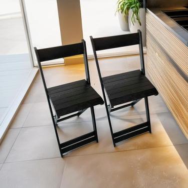 Imagem de Conjunto com 2 Banquetas alta Dobráveis para bar Ismalu, Preto