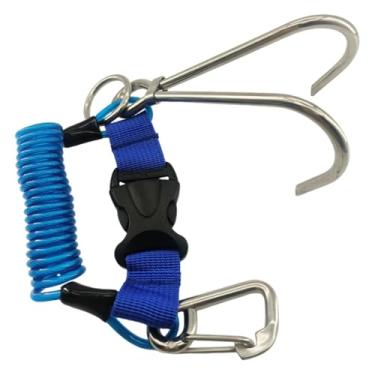 Imagem de Vaveren Bobina de mergulho Landyard, anti-perda, com fivela de metal de liberação rápida, para câmera fixa, luz, ferramenta, foto subaquática, Azul