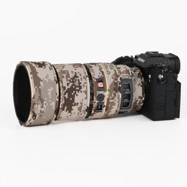 Imagem de CHASING BIRDS Capa protetora de lente camuflada à prova d'água para Sony FE 100 mm F2.8 Macro GM OSS Capa protetora de lente à prova de chuva versão IV (grade marrom, com TC 1,4X (SEL14TC))