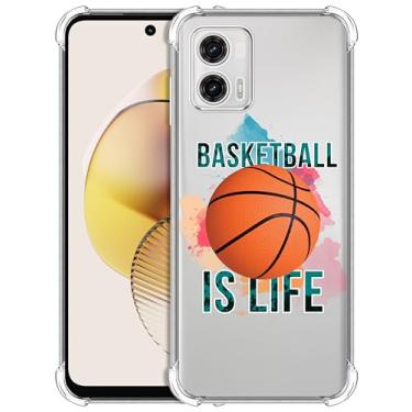 Imagem de GlamCase Capa para Motorola 753, capa transparente para Moto G73 5G - Basketball is Life Impresso Slim Fit Flexível Transparente À Prova de Choque Capa Traseira/Capa para Motorola Moto G73 5G.