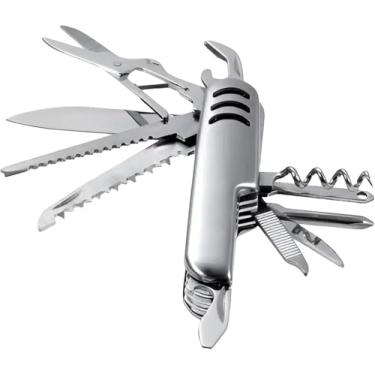 Imagem de Canivete Suíço Multifuncional 11 Funções Aço Inoxidável 15cm Aberto e 9cm Fechado Compacto Resistente e Ideal para Camping Pesca e Viagem