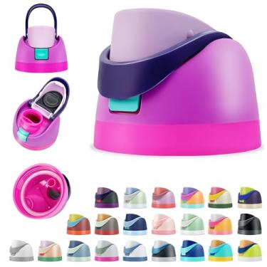 Imagem de BydGxy Tampas de substituição para garrafa de água Owala 680 g/947 g/1,134 g – tampa flip top à prova de vazamento com palha, opções de cores fofas como algodão doce (Berry Pop)