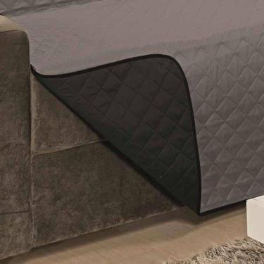 Imagem de Protetor De Sofá Dupla Face Impermeável Mr 2 E 3 Lugares King - Preto/cinza