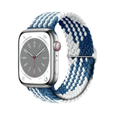Imagem de Pulseira Ajustável De Elástico Trançado Para Apple Watch 45mm 49mm 44m