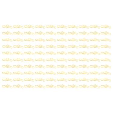 Imagem de Nota clipe de papel música fio marcador clipes criativo bonito acessórios de mesa para classificação de arquivo material escolar de escritório fio revestido de plástico 100 peças (Amarela)