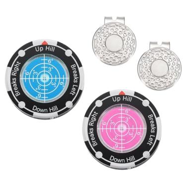 Imagem de YELARXI 2 peças de leitor verde golfe, marcador de bola de golfe com bolha de auxílio de leitura verde de alta precisão e clipe magnético para tampa - adequado para (treinamento/acessórios/presente