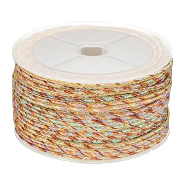 Imagem de PATIKIL 15 jardas x 2,5 mm cordão trançado, pulseira metálica, cordão de macramê, trança, linha de contas, corda de barbante para tricotar cordas, fazer joias, faça você mesmo, suporte de parede para