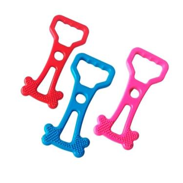 Imagem de Mordedor de Borracha para Cães, Brinquedo Interativo com Cravos Massageadores, Tamanho G, 23cm x 10cm, Cores Sortidas, Alívio de Estresse