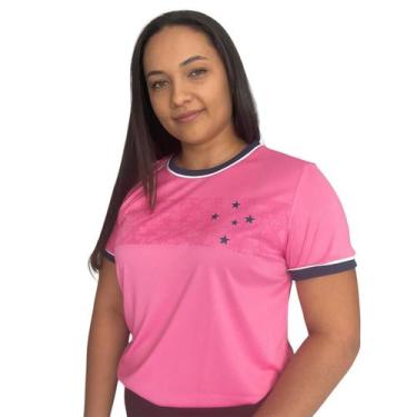 Imagem de Camiseta do Cruzeiro Feminina Rosa Copas Oficial Braziline, Rosa, P
