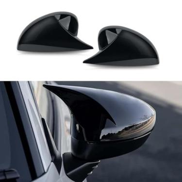 Imagem de Para acessórios Civic de 11ª geração capa de espelho lateral tampa de espelho retrovisor externo para Honda Civic 2022 2023 2024 2025 (preto brilhante)