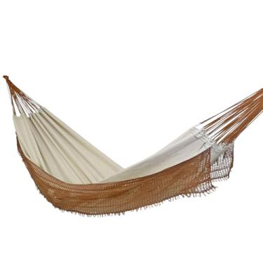 Imagem de Rede de Dormir e Descanso Rubi Casal Algodão Jaguaruana. (Bege e Caramelo)